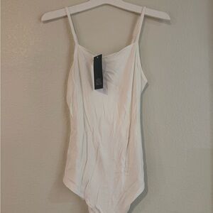 Wild Fable White Ribbed Bodysuit